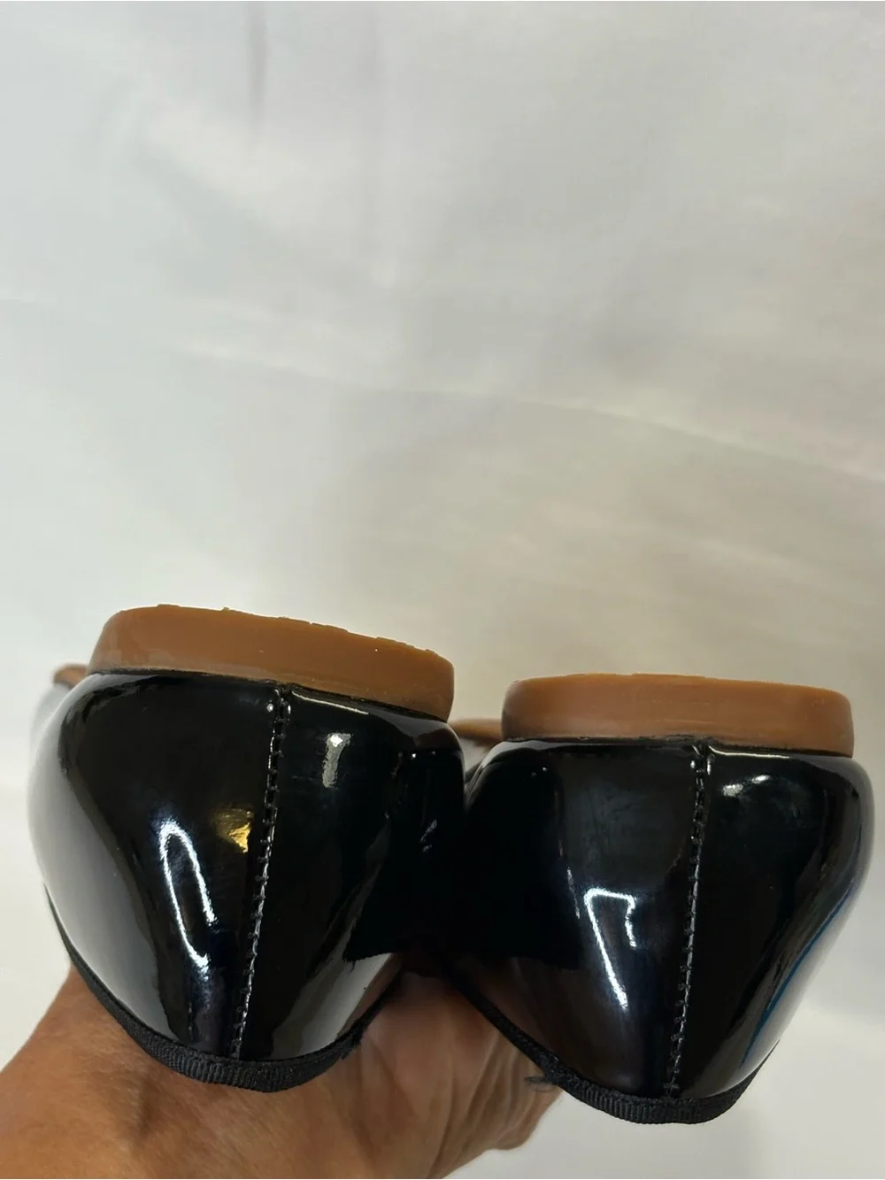 Elephantito Black Patent Leather Bow Ballet Flats SZ 1 EUC